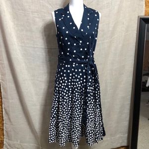 Ann Klein Polka Dot Sleeveless Dress